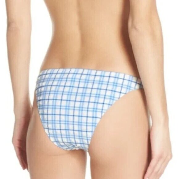 TORY BURCH NEW $98 XL Blue Check in Plaid Hipster Bikini Bottom - Picture 2 of 4